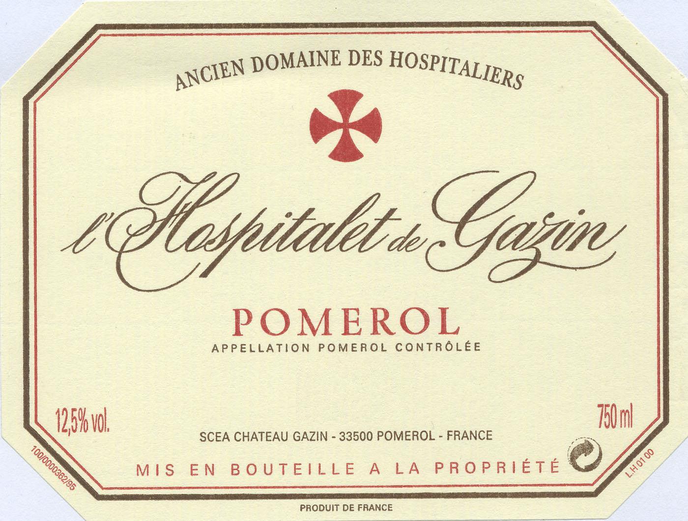 Chateau Gazin L'Hospitalet de Gazin 2008 Front Label