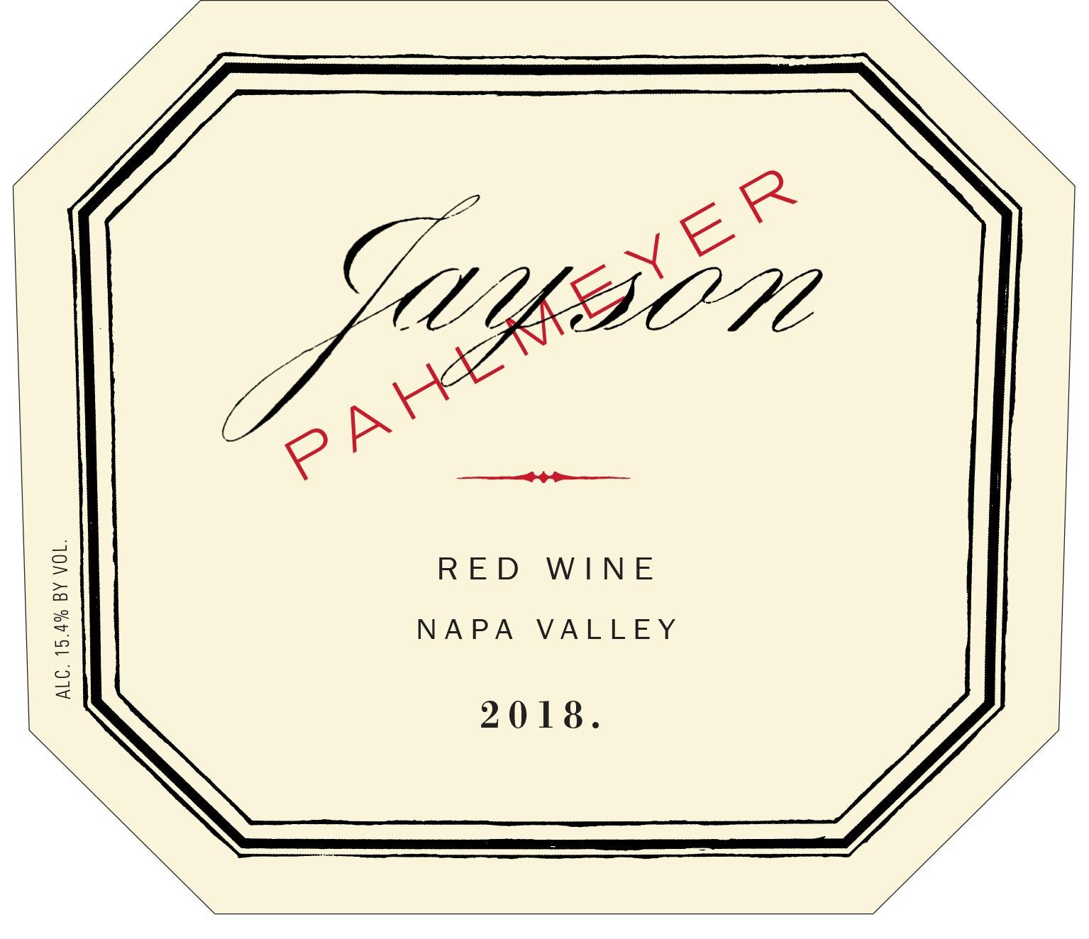 Pahlmeyer Jayson Red 2018  Front Label